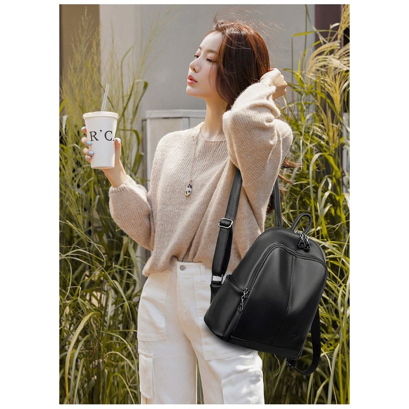 New Korean Soft pu Leather Lar - огляд і ціна Leather Backpack Vintage